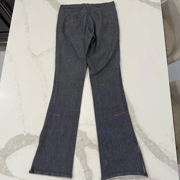 Y2K Vintage DIESEL Denim Flare Pants Side AnkleSlits Womens 28 Gray/Pink Accents - Picture 8 of 12